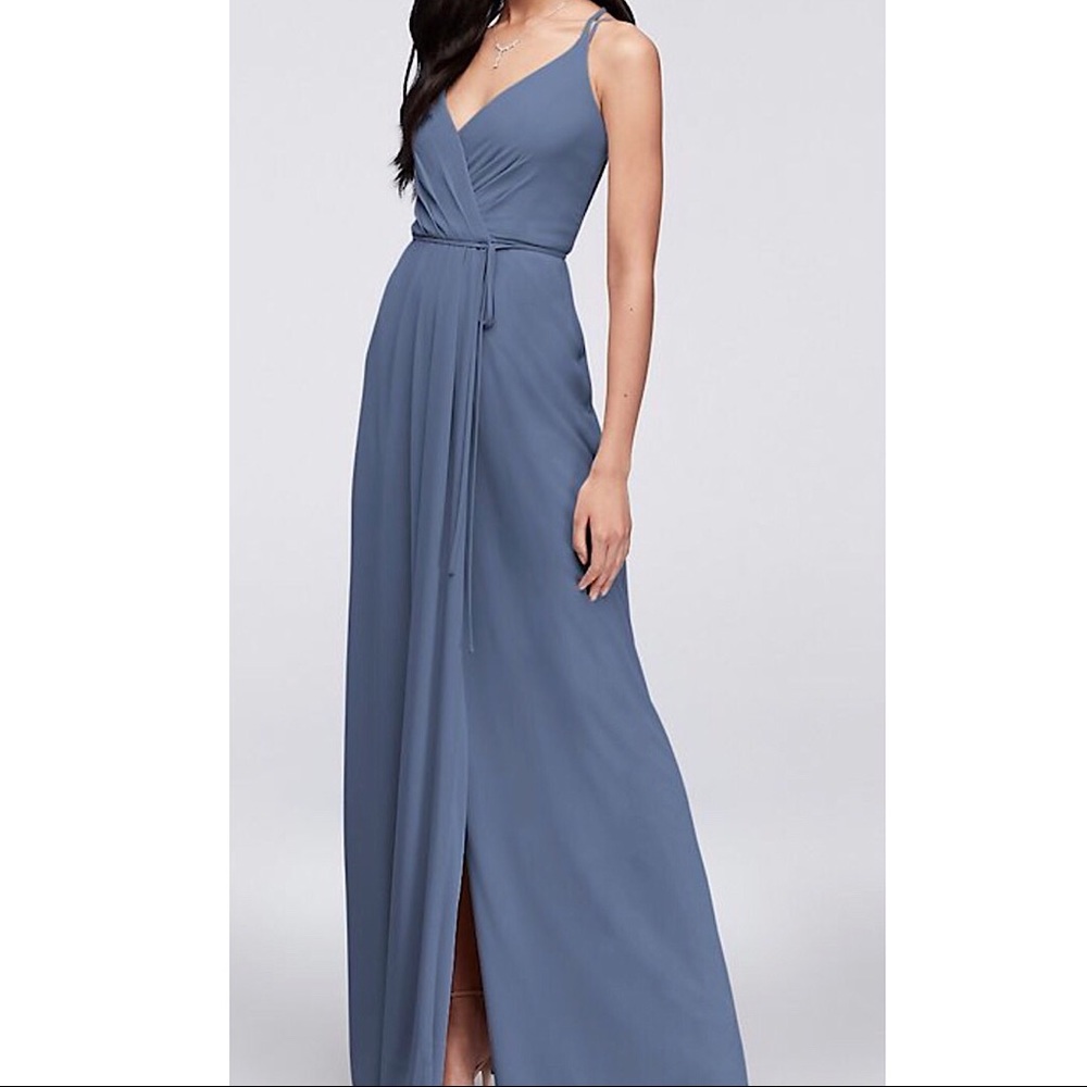 David’s Bridal Bridesmaid Dress in steel blue